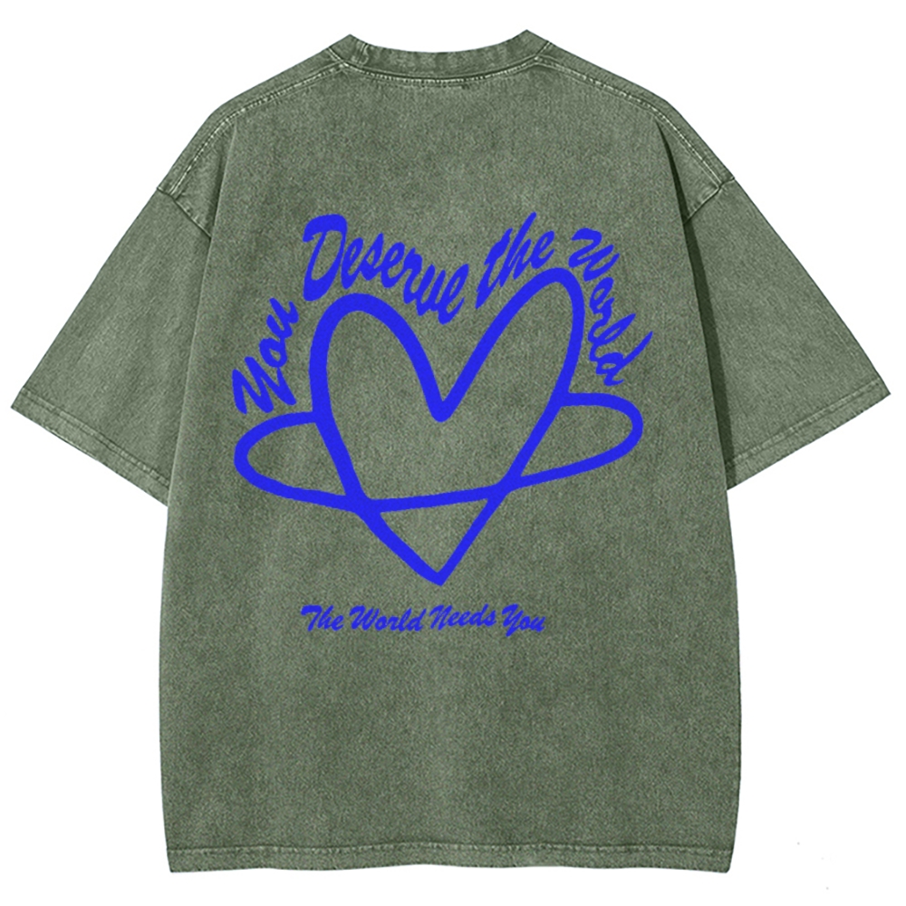 The Worlds Needs You Vintage Snowflake Washed T-Shirt Customscool