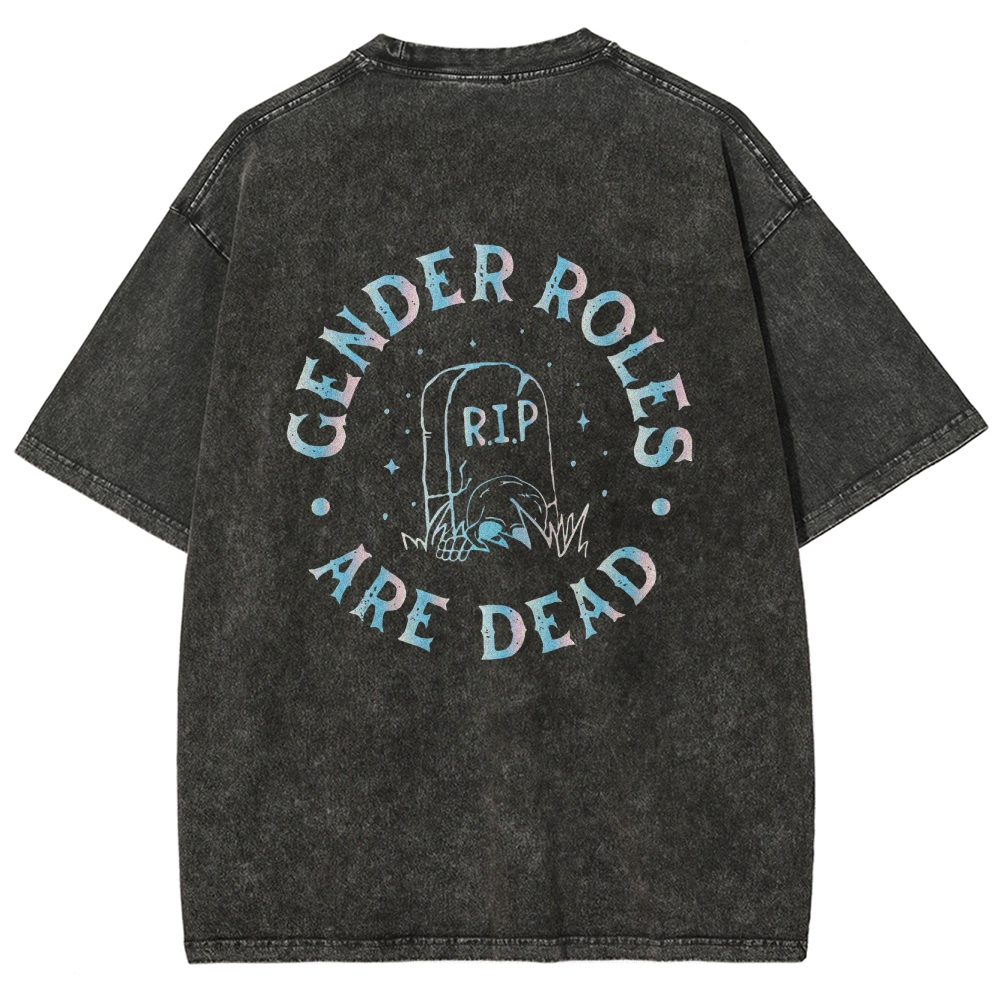 Gender Roles Vintage Snowflake Washed T-Shirt Customscool
