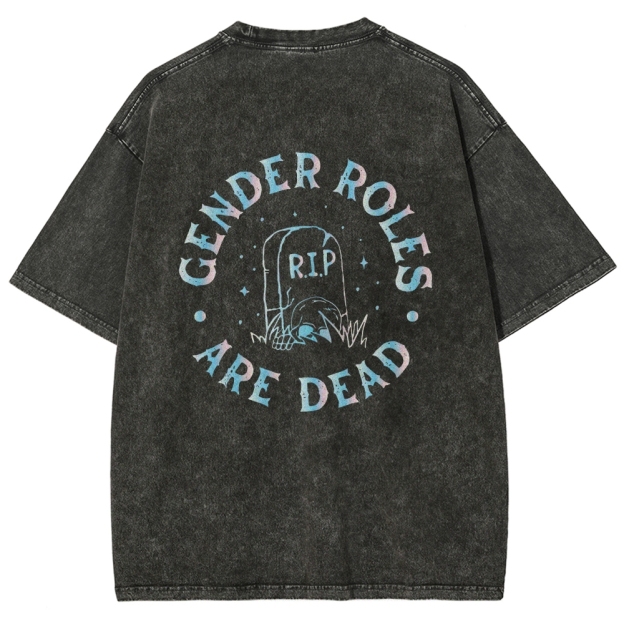Gender Roles Vintage Snowflake Washed T-Shirt Customscool