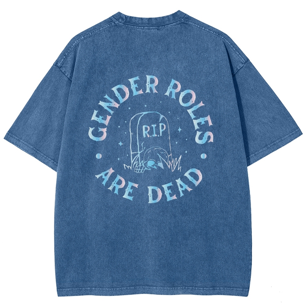 Gender Roles Vintage Snowflake Washed T-Shirt Customscool