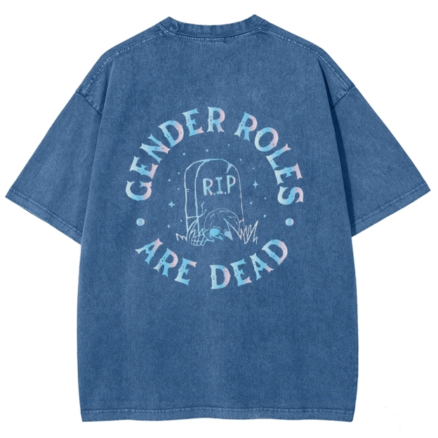 Gender Roles Vintage Snowflake Washed T-Shirt Customscool