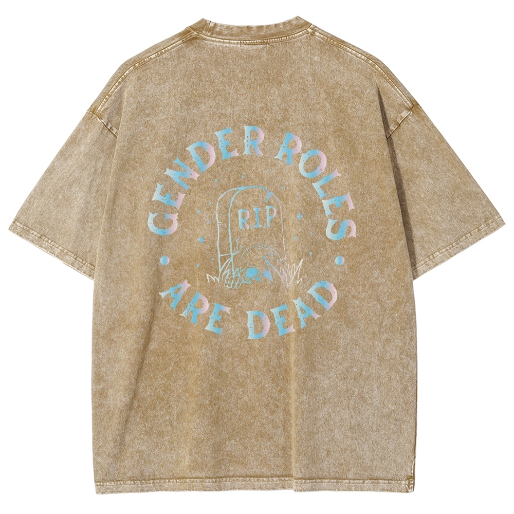 Gender Roles Vintage Snowflake Washed T-Shirt Customscool