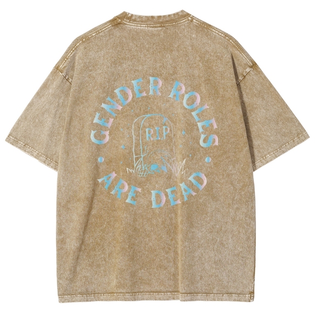 Gender Roles Vintage Snowflake Washed T-Shirt Customscool