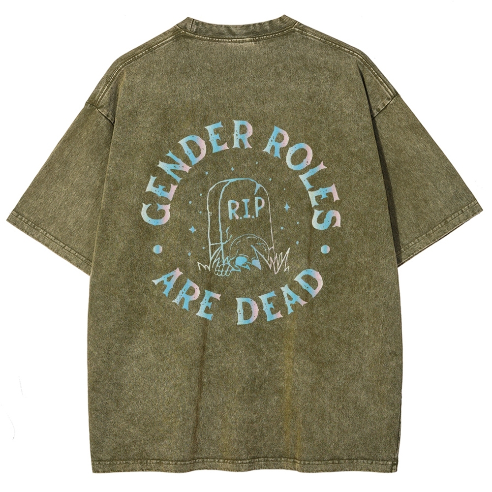 Gender Roles Vintage Snowflake Washed T-Shirt Customscool