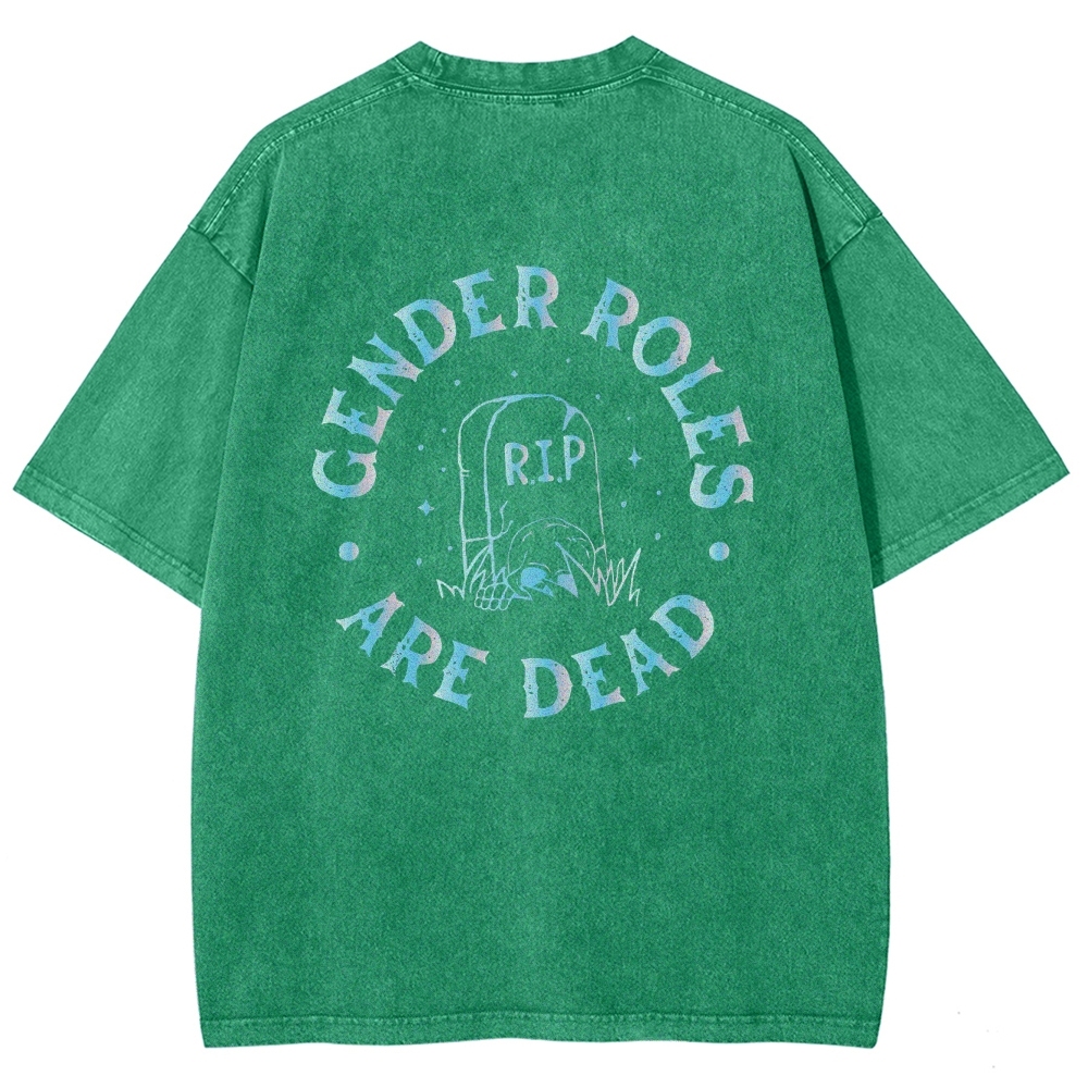 Gender Roles Vintage Snowflake Washed T-Shirt Customscool