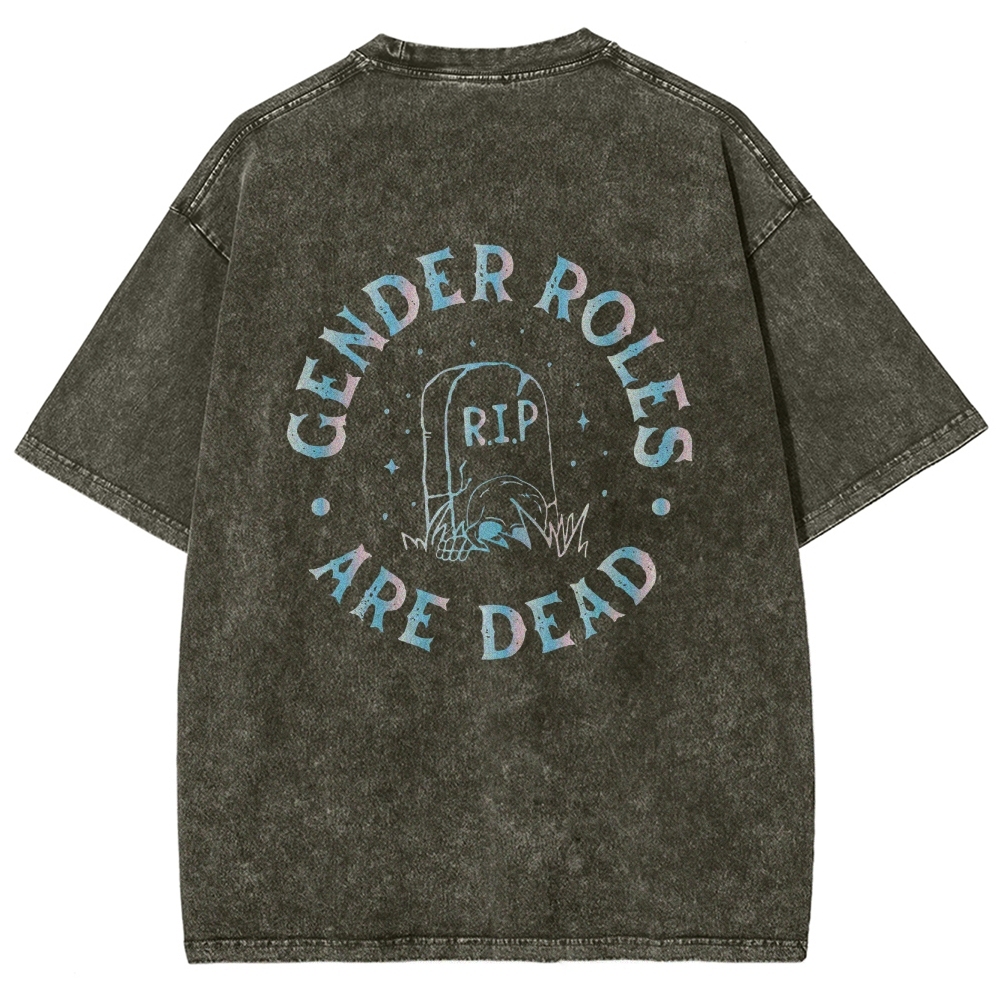 Gender Roles Vintage Snowflake Washed T-Shirt Customscool
