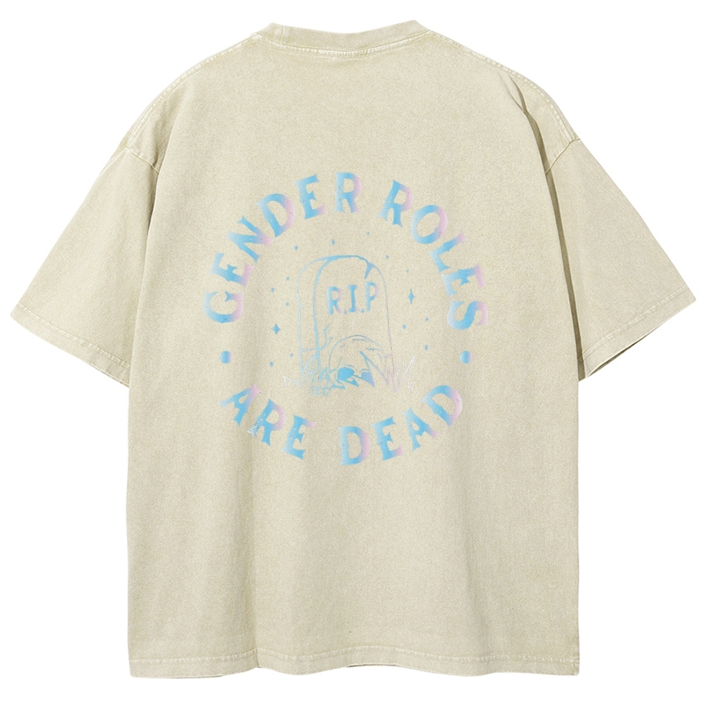Gender Roles Vintage Snowflake Washed T-Shirt Customscool