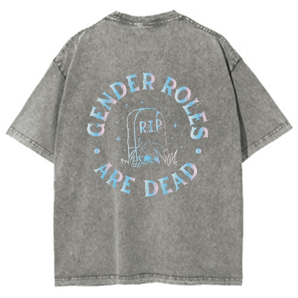 Gender Roles Vintage Snowflake Washed T-Shirt Customscool