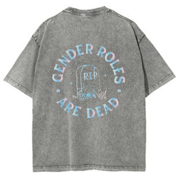Gender Roles Vintage Snowflake Washed T-Shirt Customscool