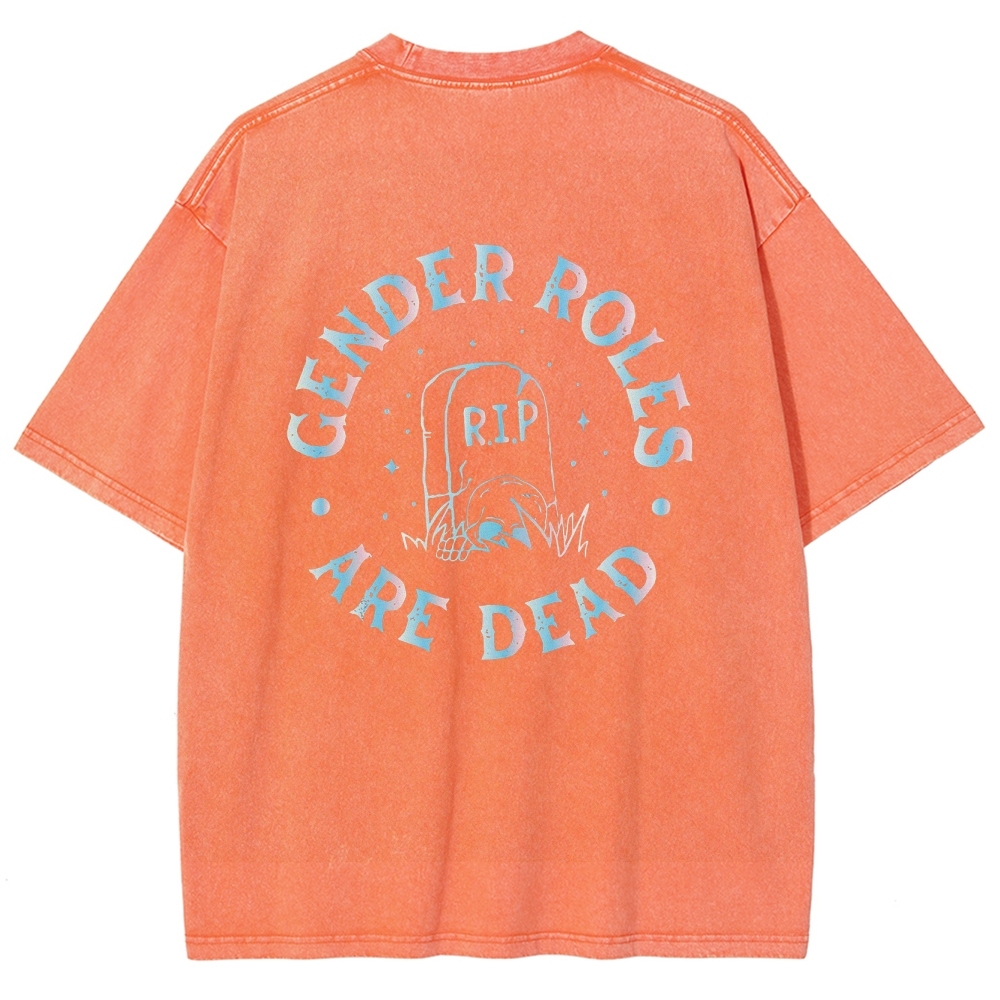 Gender Roles Vintage Snowflake Washed T-Shirt Customscool