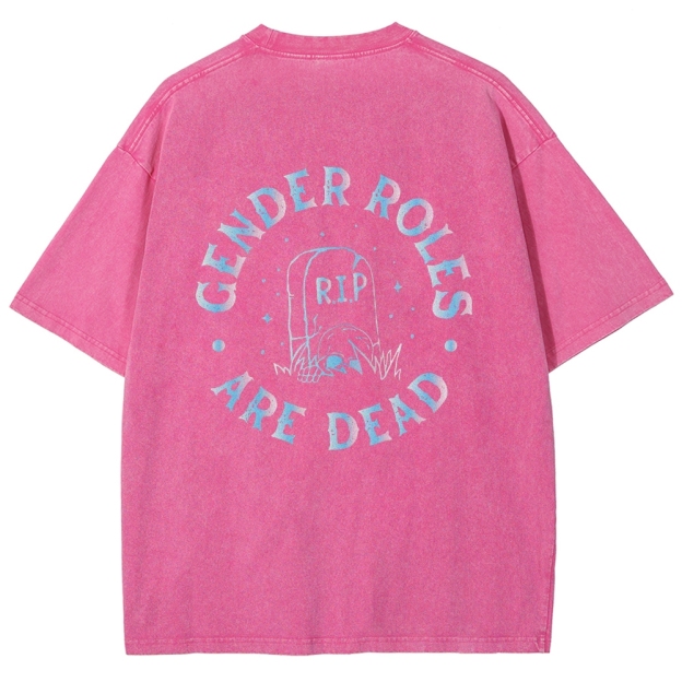 Gender Roles Vintage Snowflake Washed T-Shirt Customscool