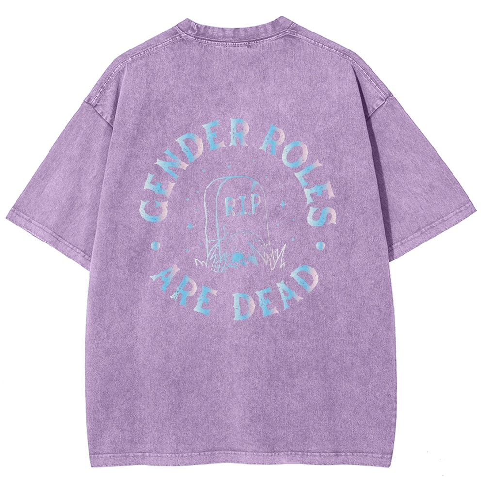 Gender Roles Vintage Snowflake Washed T-Shirt Customscool