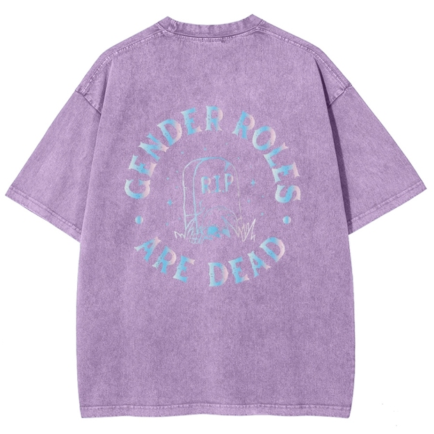 Gender Roles Vintage Snowflake Washed T-Shirt Customscool