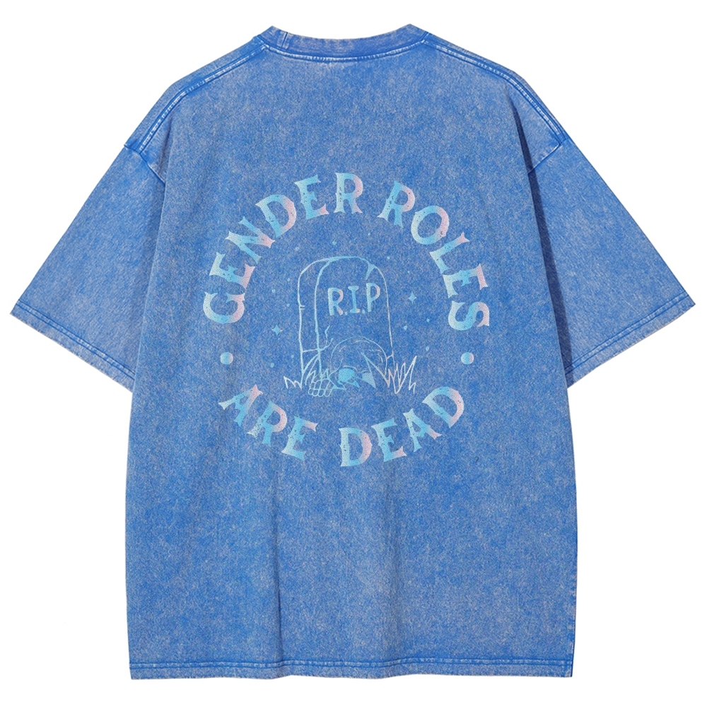 Gender Roles Vintage Snowflake Washed T-Shirt Customscool
