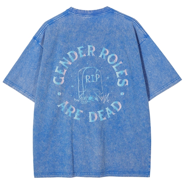 Gender Roles Vintage Snowflake Washed T-Shirt Customscool