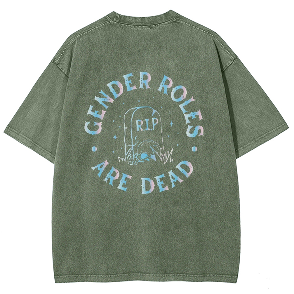 Gender Roles Vintage Snowflake Washed T-Shirt Customscool
