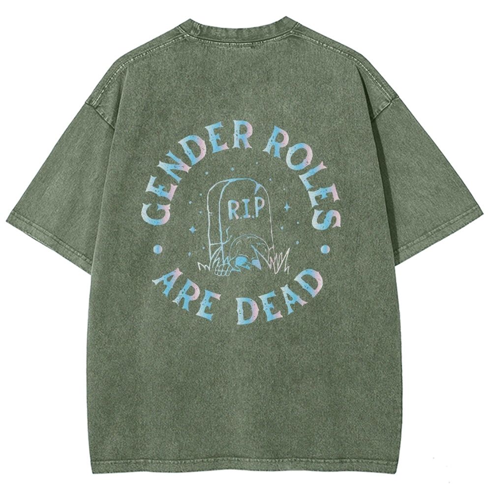 Gender Roles Vintage Snowflake Washed T-Shirt Customscool
