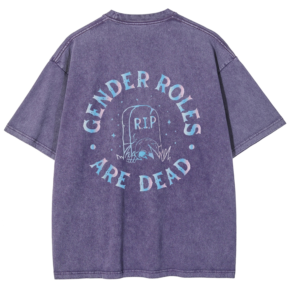 Gender Roles Vintage Snowflake Washed T-Shirt Customscool