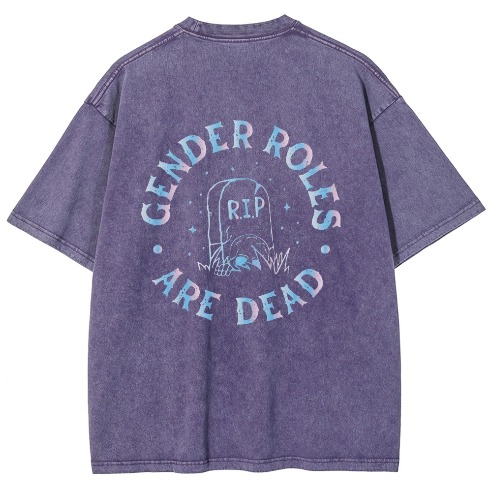 Gender Roles Vintage Snowflake Washed T-Shirt Customscool