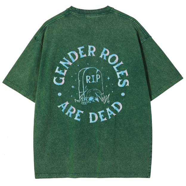 Gender Roles Vintage Snowflake Washed T-Shirt Customscool