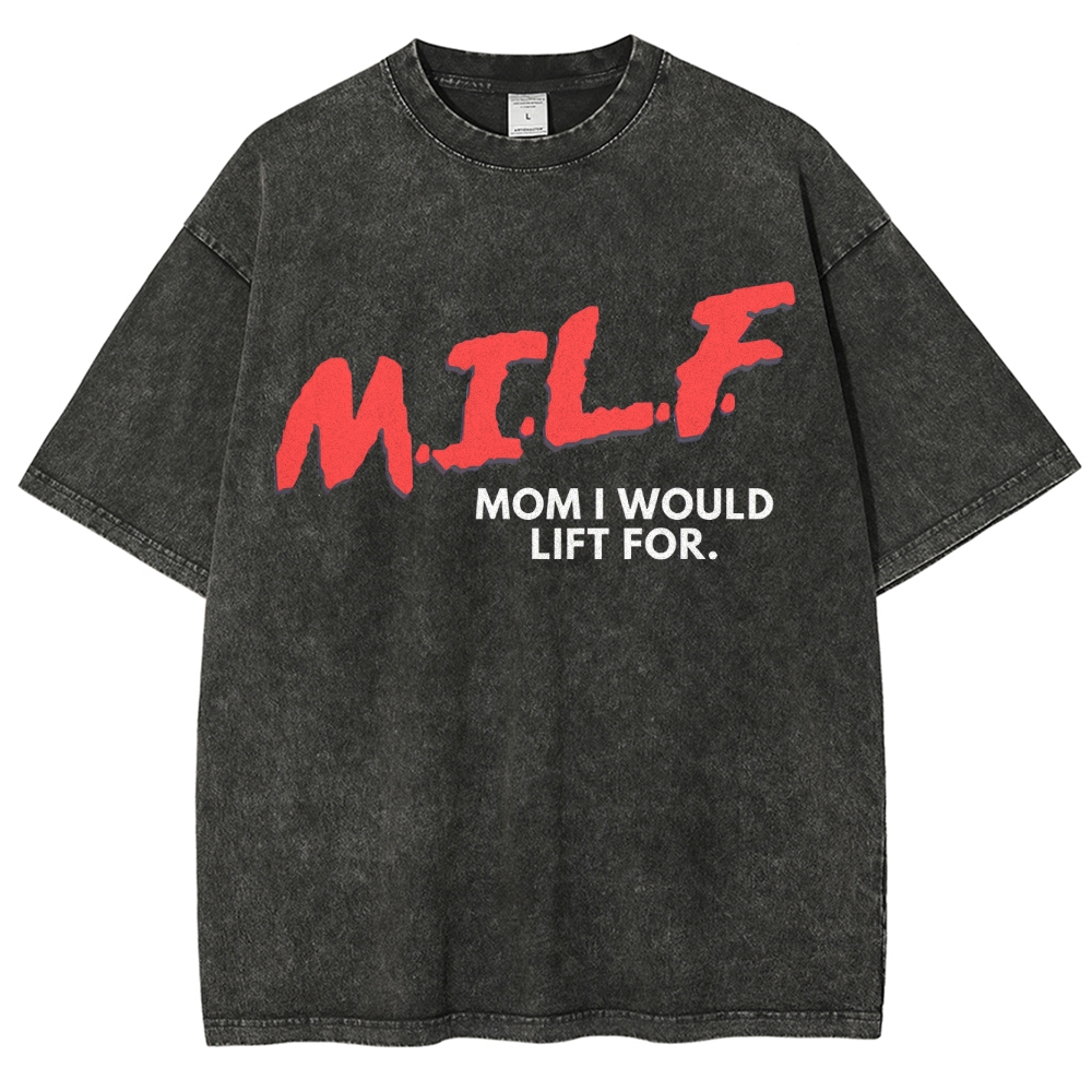 M.I.L.F Vintage Snowflake Washed T-Shirt Customscool