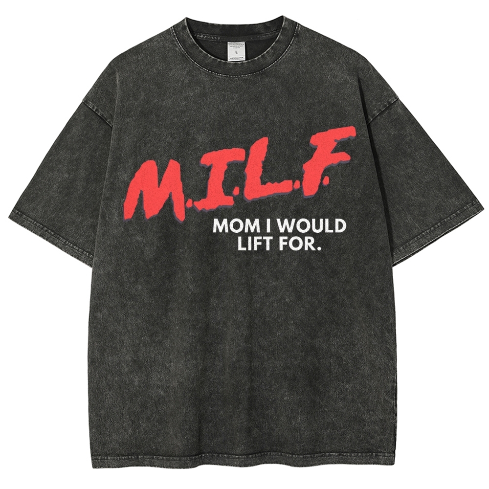 M.I.L.F Vintage Snowflake Washed T-Shirt Customscool