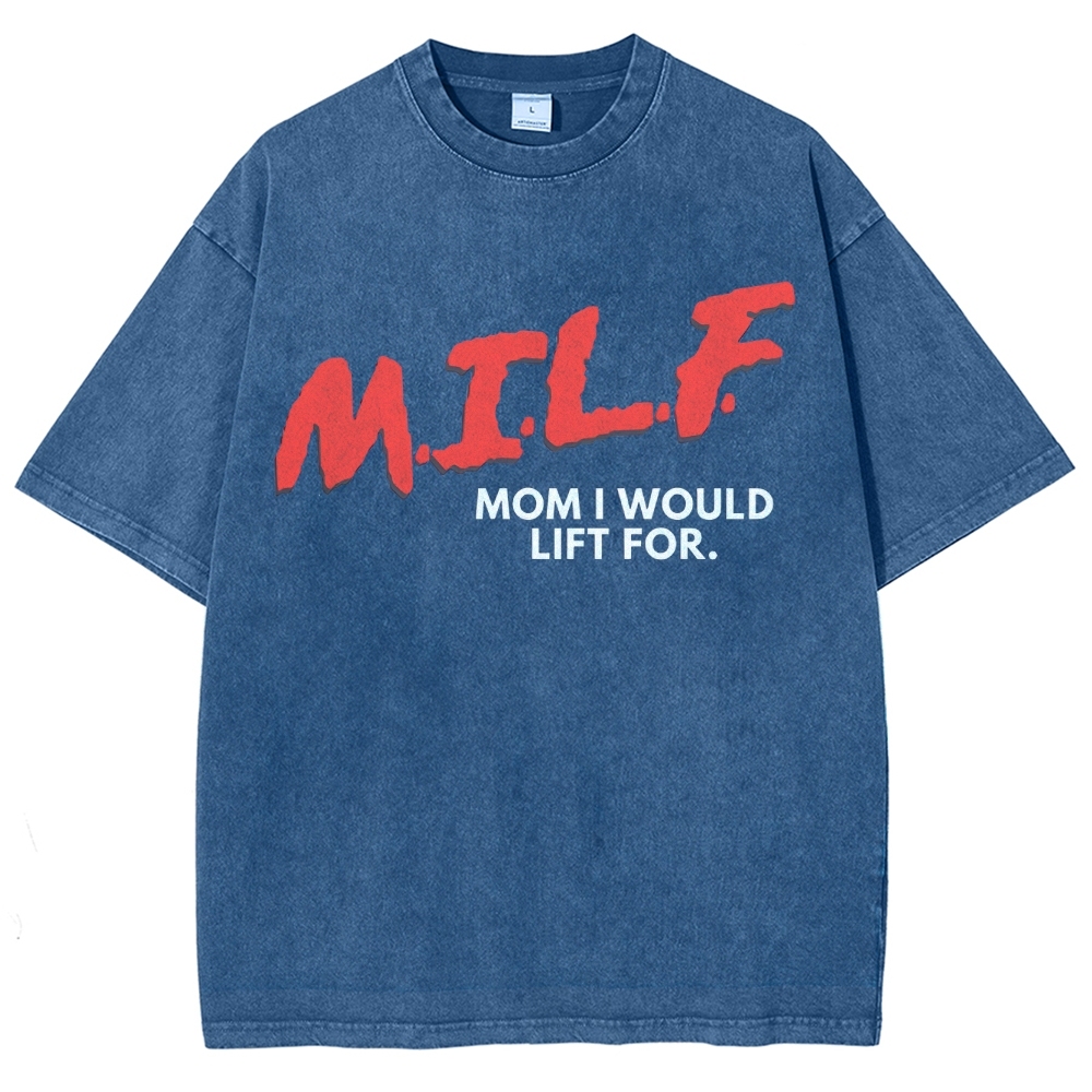 M.I.L.F Vintage Snowflake Washed T-Shirt Customscool