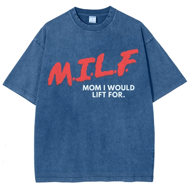 M.I.L.F Vintage Snowflake Washed T-Shirt Customscool