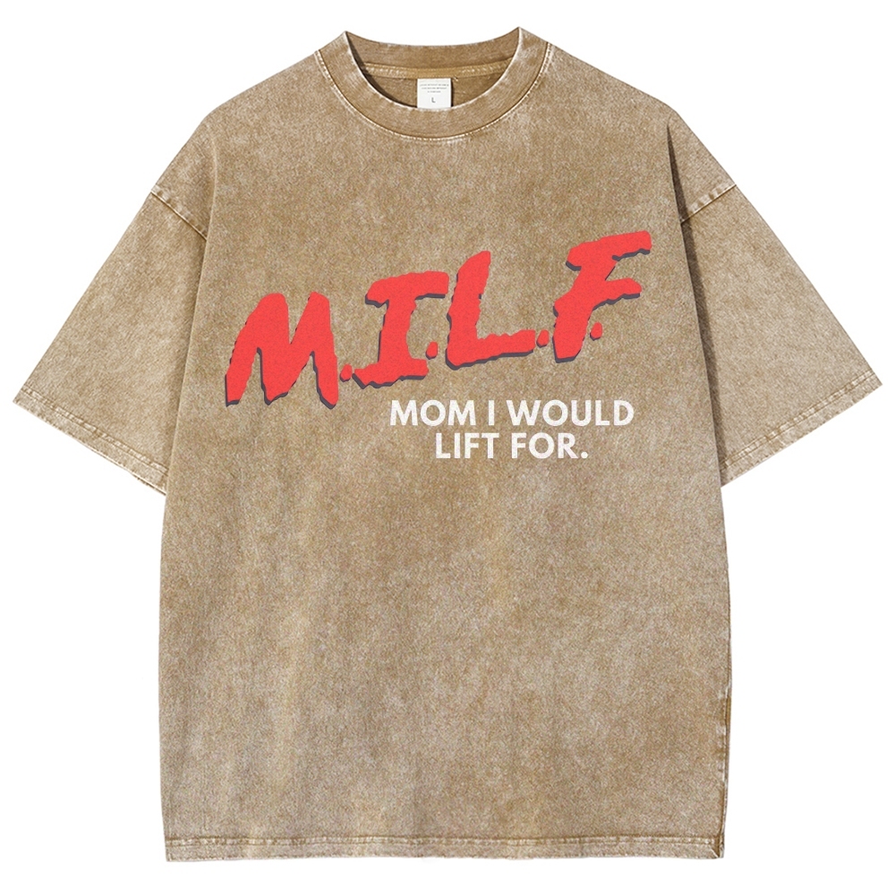 M.I.L.F Vintage Snowflake Washed T-Shirt Customscool