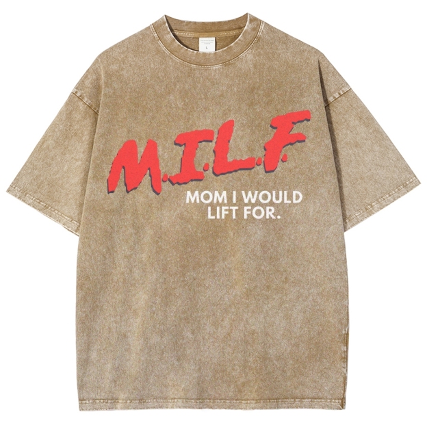 M.I.L.F Vintage Snowflake Washed T-Shirt Customscool