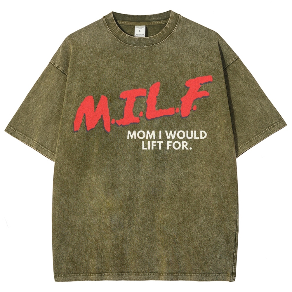 M.I.L.F Vintage Snowflake Washed T-Shirt Customscool