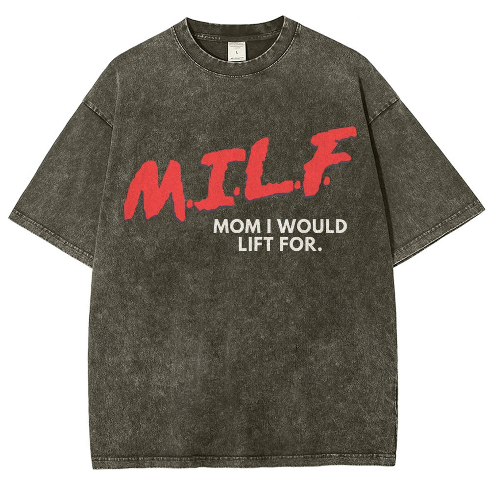 M.I.L.F Vintage Snowflake Washed T-Shirt Customscool