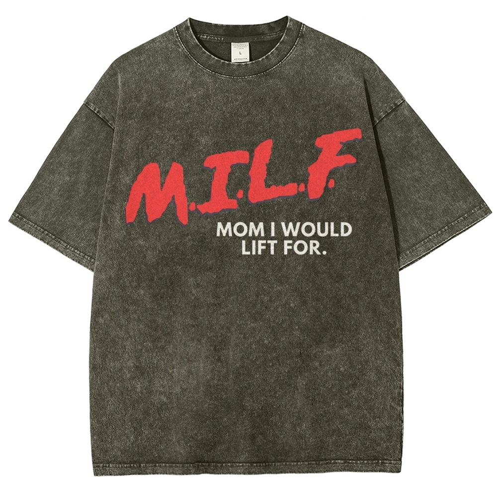 M.I.L.F Vintage Snowflake Washed T-Shirt Customscool