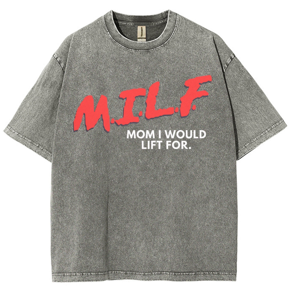 M.I.L.F Vintage Snowflake Washed T-Shirt Customscool