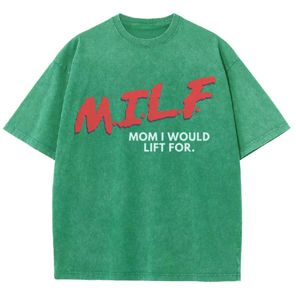 M.I.L.F Vintage Snowflake Washed T-Shirt Customscool