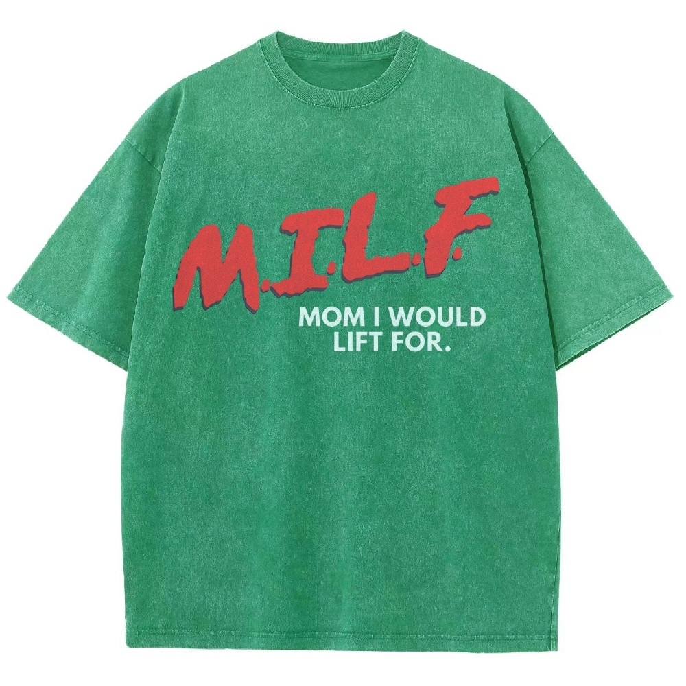 M.I.L.F Vintage Snowflake Washed T-Shirt Customscool