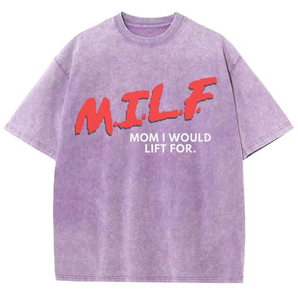 M.I.L.F Vintage Snowflake Washed T-Shirt Customscool