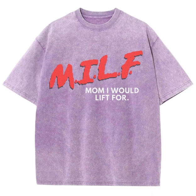 M.I.L.F Vintage Snowflake Washed T-Shirt Customscool