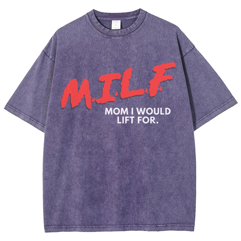 M.I.L.F Vintage Snowflake Washed T-Shirt Customscool