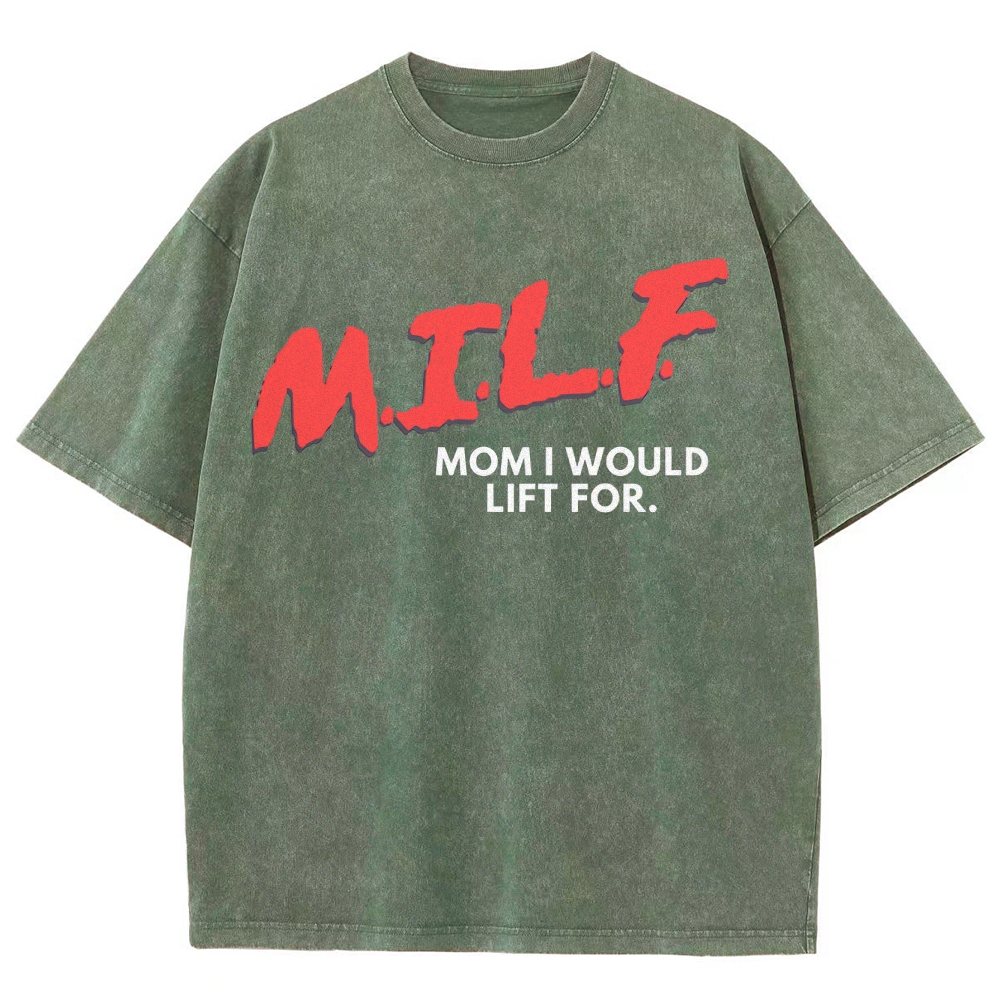 M.I.L.F Vintage Snowflake Washed T-Shirt Customscool