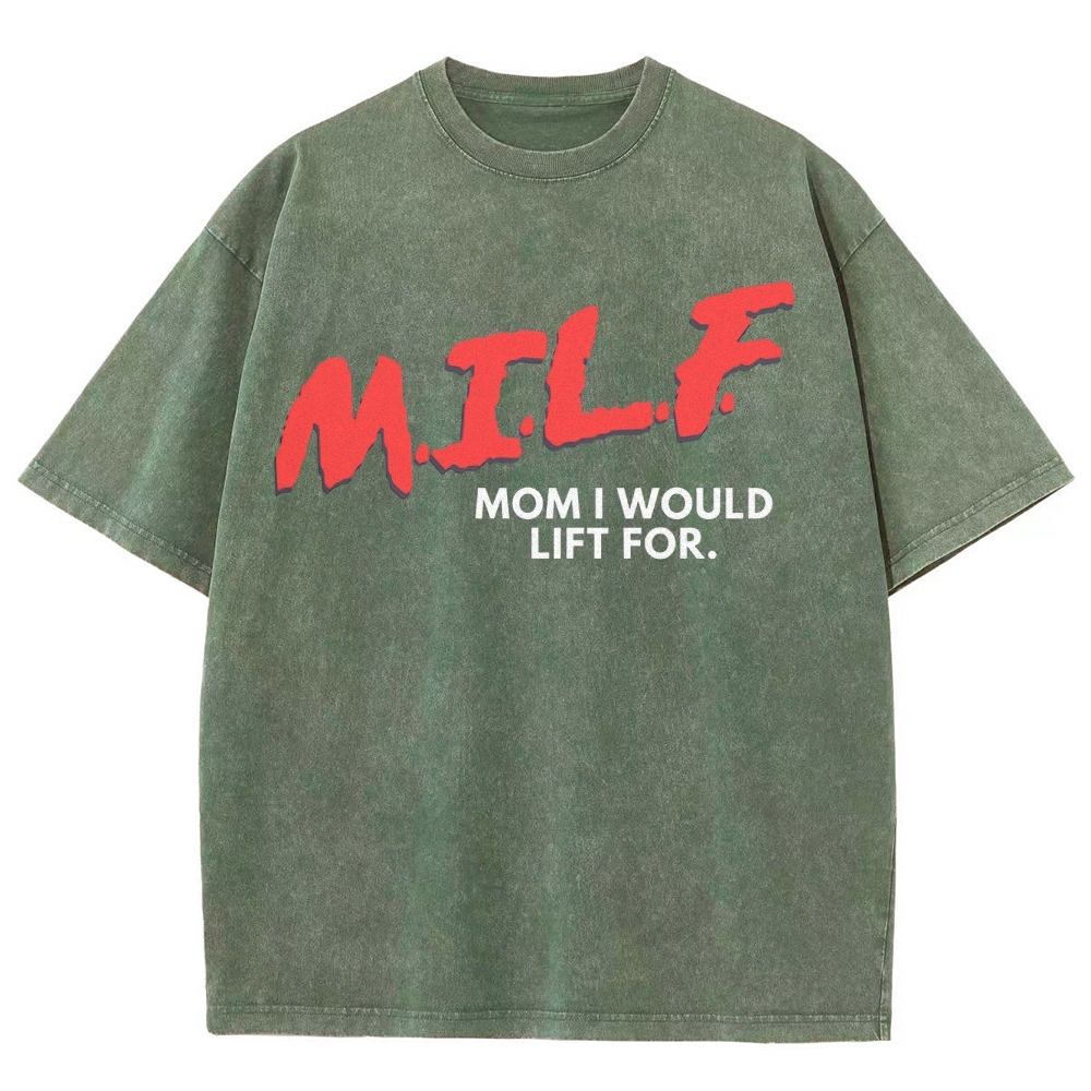 M.I.L.F Vintage Snowflake Washed T-Shirt Customscool