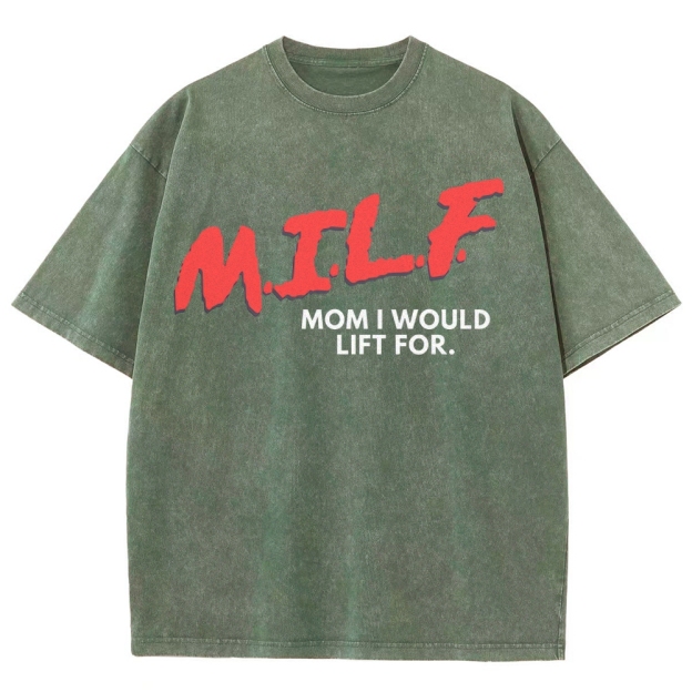 M.I.L.F Vintage Snowflake Washed T-Shirt Customscool