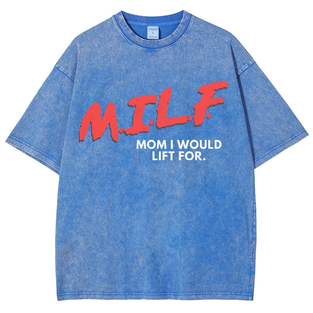 M.I.L.F Vintage Snowflake Washed T-Shirt Customscool