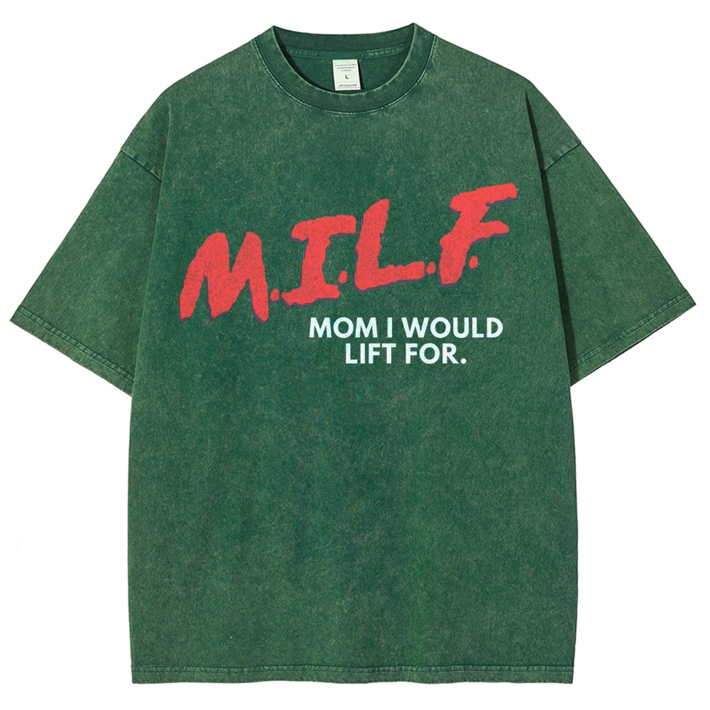 M.I.L.F Vintage Snowflake Washed T-Shirt Customscool