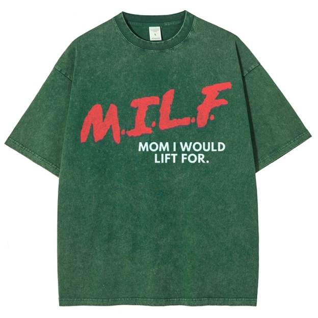 M.I.L.F Vintage Snowflake Washed T-Shirt Customscool