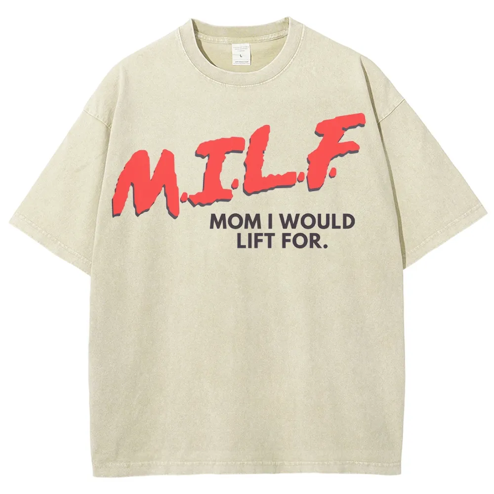 M.I.L.F Vintage Snowflake Washed T-Shirt Customscool