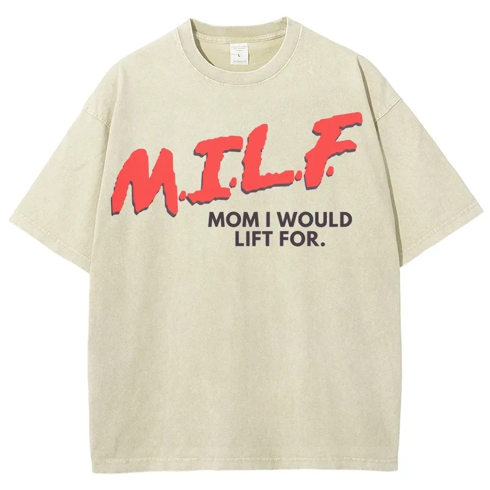 M.I.L.F Vintage Snowflake Washed T-Shirt Customscool