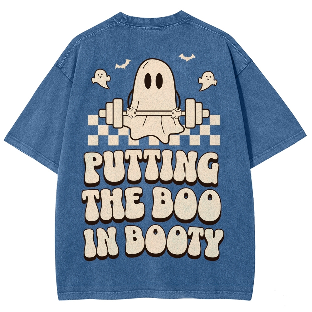 Putting The Boo In Booty Vintage Snowflake Washed T-Shirt Customscool