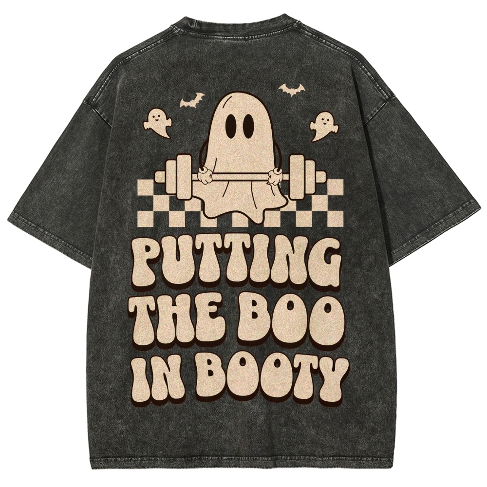 Putting The Boo In Booty Vintage Snowflake Washed T-Shirt Customscool