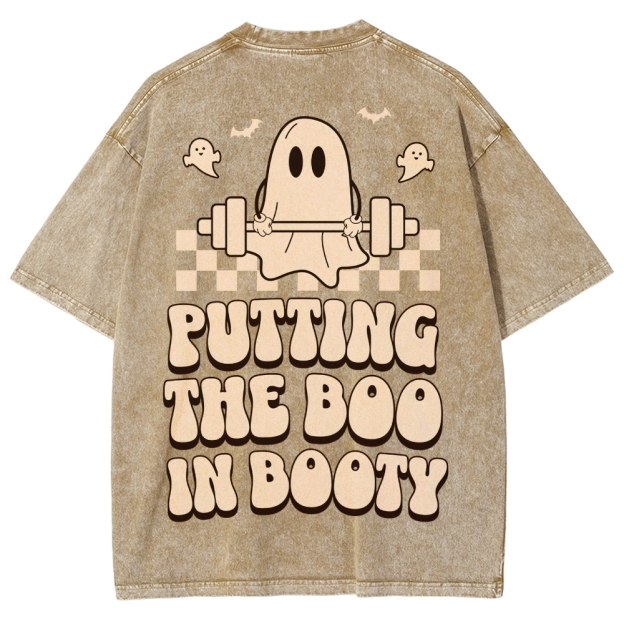 Putting The Boo In Booty Vintage Snowflake Washed T-Shirt Customscool